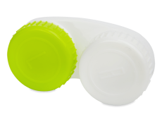Zöld és fehér L/R jelzéssel ellátott kontaktlencse tartó 