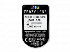 CRAZY LENS - Solid Turquoise - dioptria nélkül napi lencsék (2 db lencse)