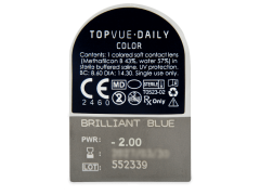 TopVue Daily Color - Brilliant Blue - dioptriával napi lencsék (2 db lencse)