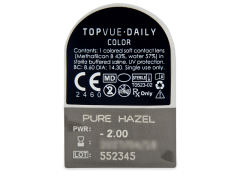 TopVue Daily Color - Pure Hazel - dioptriával napi lencsék (2 db lencse)