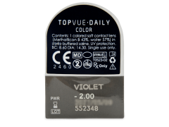 TopVue Daily Color - Violet - dioptriával napi lencsék (2 db lencse)