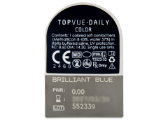 TopVue Daily Color - Brilliant Blue - dioptria nélkül napi lencsék (2 db lencse)