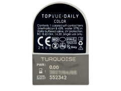 TopVue Daily Color - Turquoise - dioptria nélkül napi lencsék (2 db lencse)