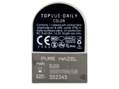 TopVue Daily Color - Pure Hazel - dioptria nélkül napi lencsék (2 db lencse)