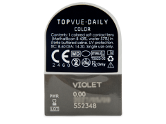 TopVue Daily Color - Violet - dioptria nélkül napi lencsék (2 db lencse)